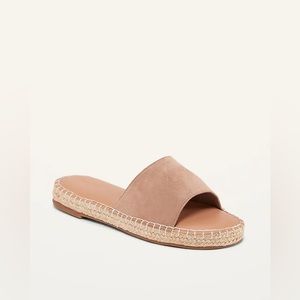 Old Navy Faux-Suede Espadrille Slide on Sandal- Women’s Size 8